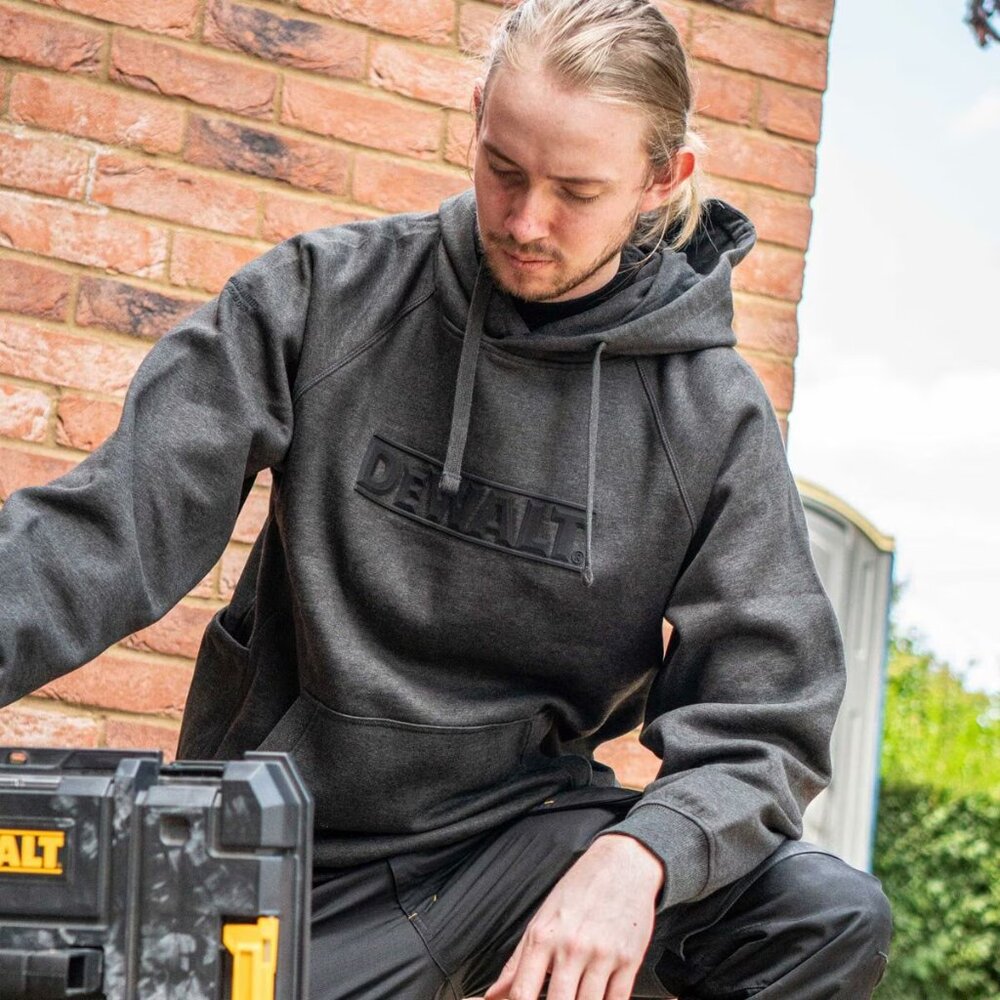 DeWalt Men's Black Weatherford Logo Tough Casual Pullover Hoodie Size L